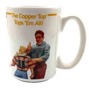 Duracell The Puttermans Mug White 4.5" Copper Top Advertise 1994-1996 Vintage